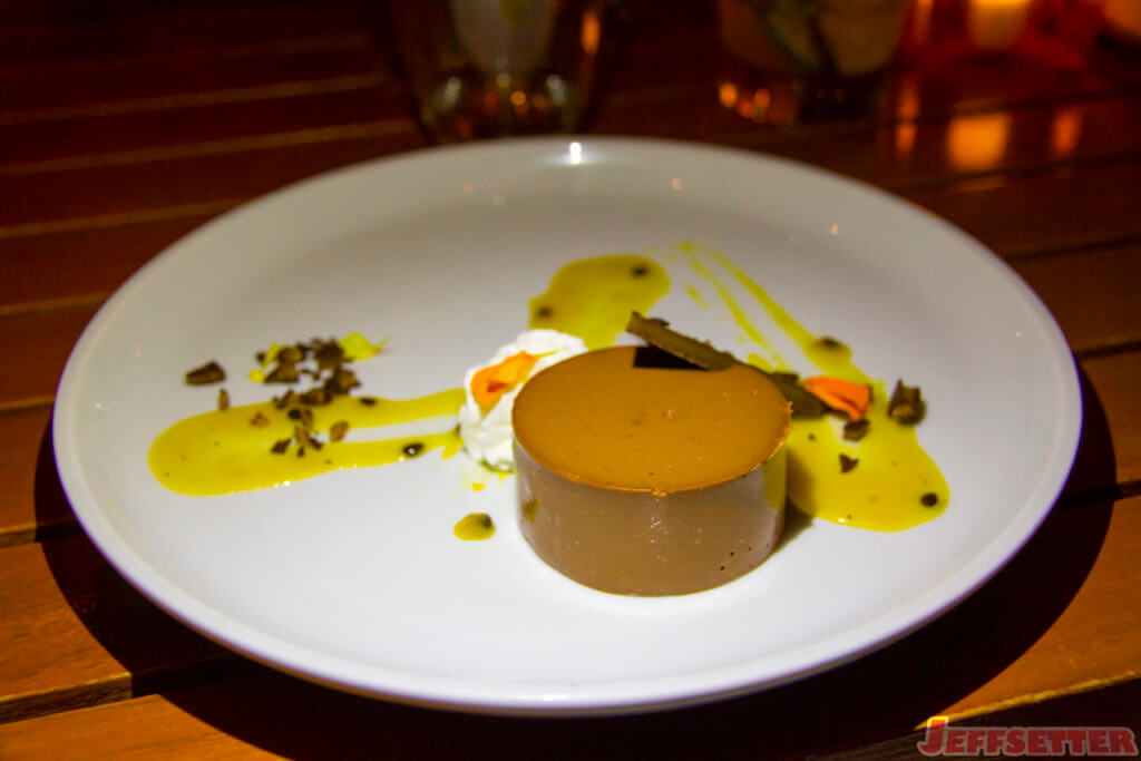 Waialua Chocolate Custard, lilikoi sauce