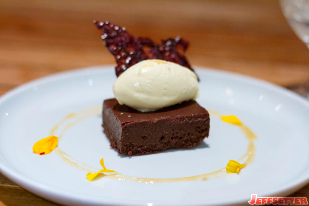 Waialua Estates Chocolate Torte, lemon ice cream, lemon brandy caramel