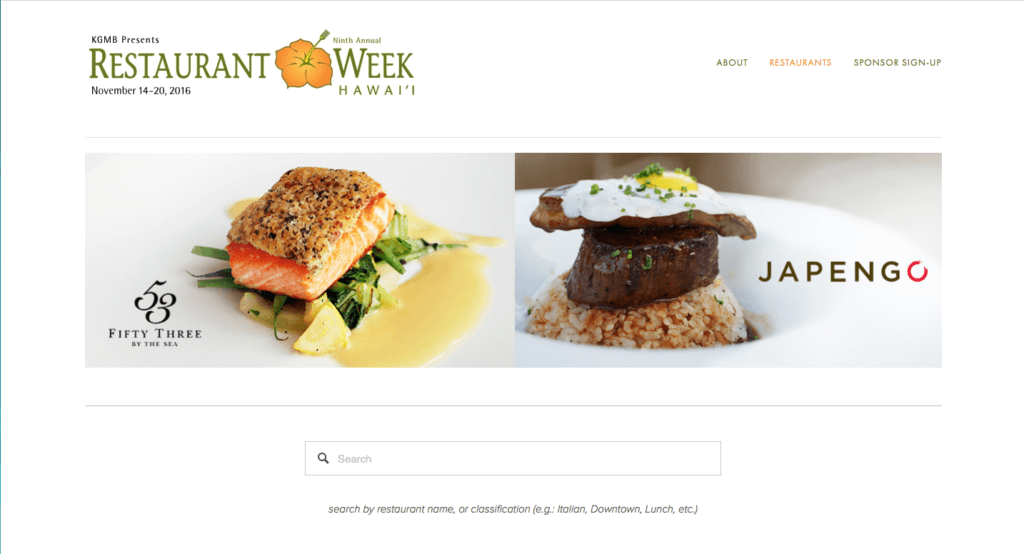 Restaurant Week Hawaii 2016