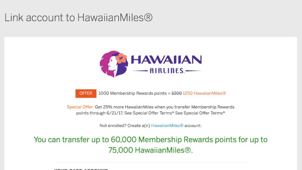 HawaiianMiles Transfer Bonus