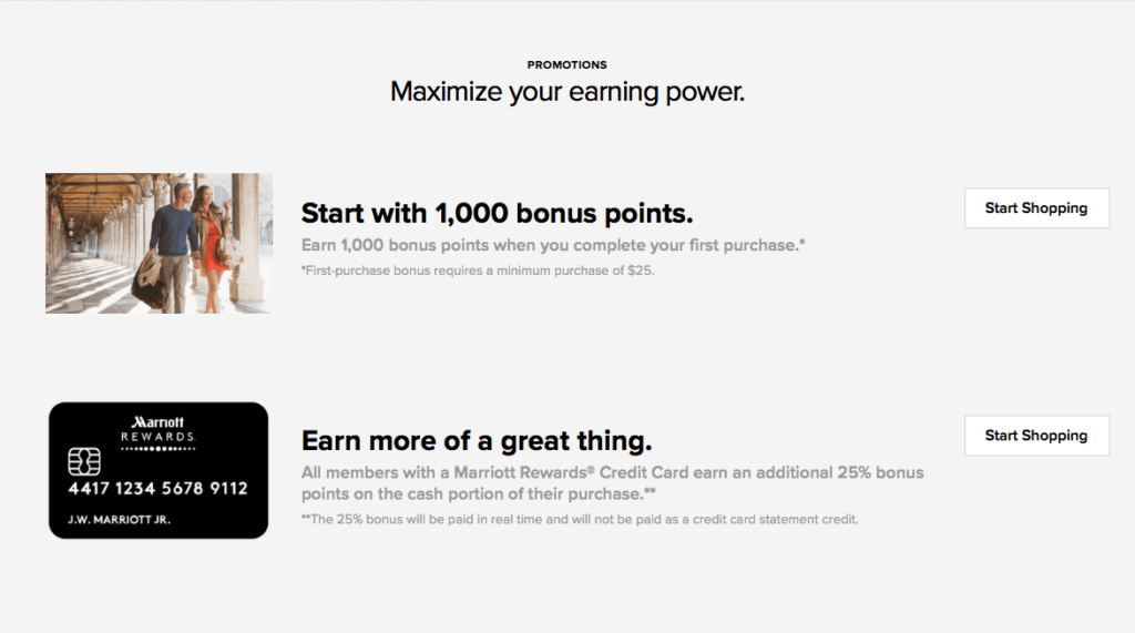 New Marriott Rewards Shopping Portal