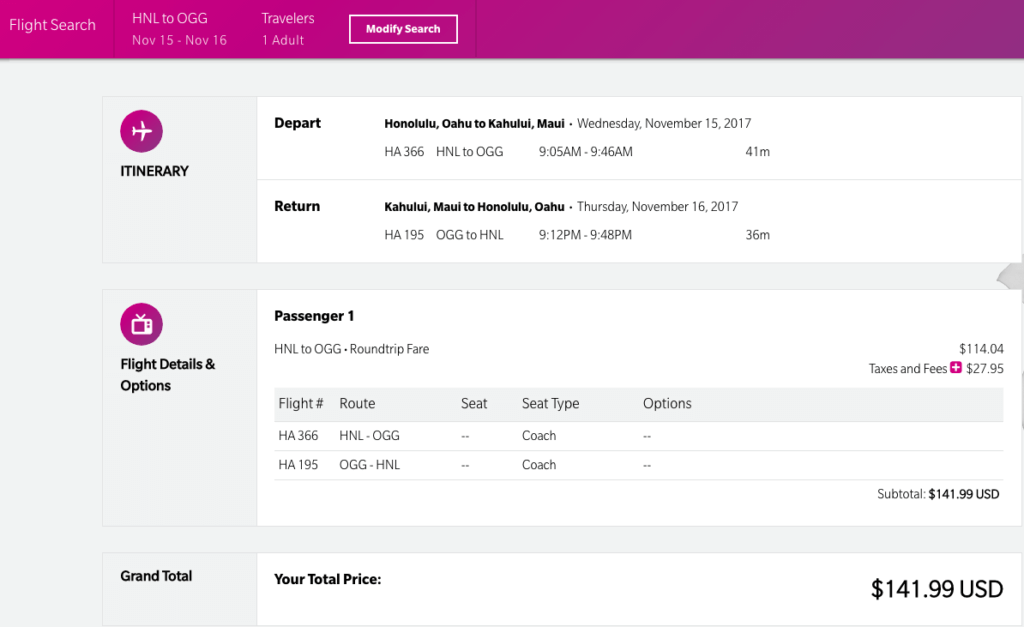 Post-Island Air Intra-Hawaii Travel