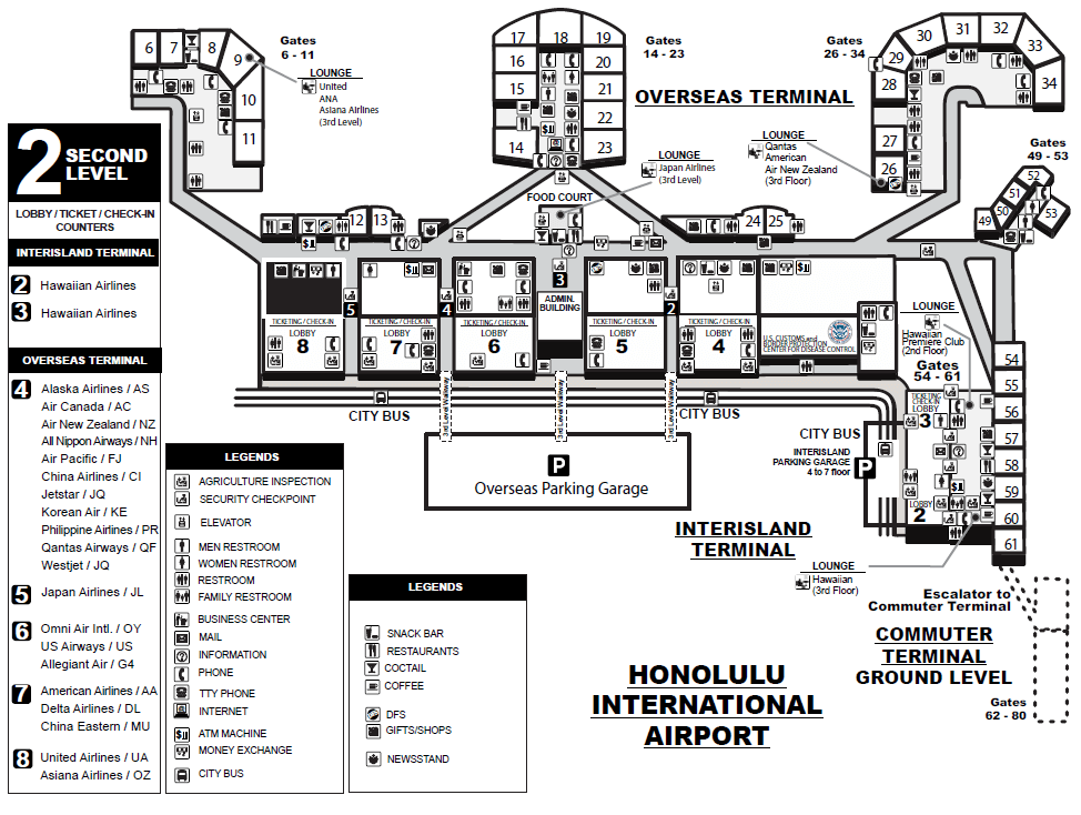 Daniel K. Inouye Airport Terminal Map