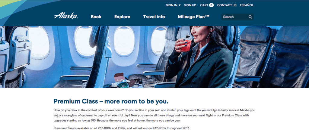 Alaska Air Premium Class HNL-SEA