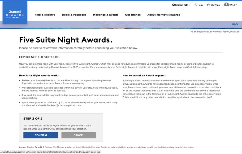 Marriott Choice Benefit is Now Live