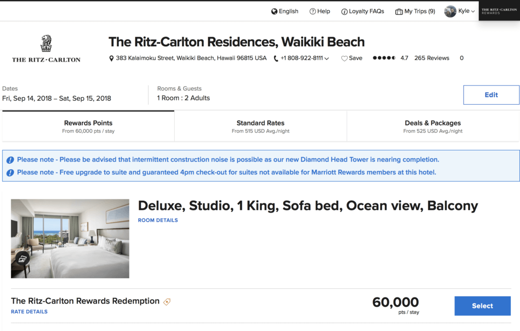Ritz-Carlton Residence Waikiki Joins Marriott Rewards