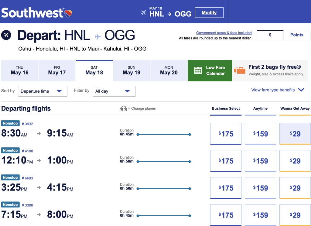 Analysis of the Southwest Airlines Hawaii Launch