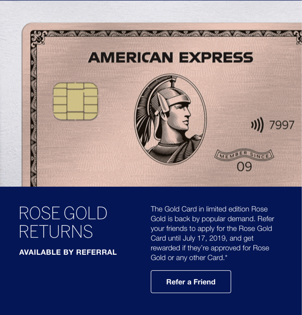 The Amex Rose Gold Card Returns