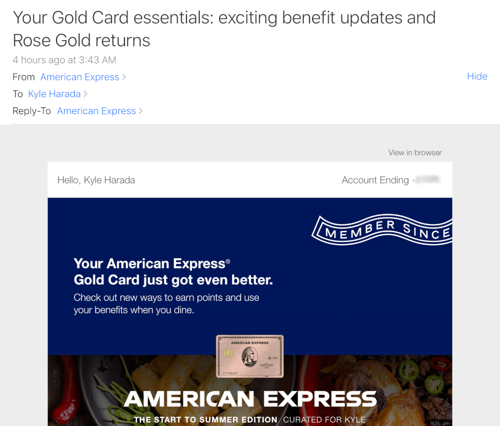 The Amex Rose Gold Card Returns