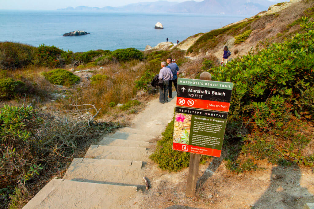 Hiking Down to Marshall's Beach