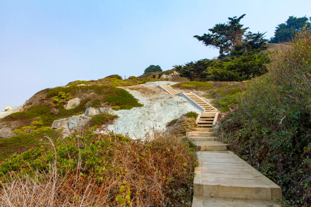 Hiking Down to Marshall's Beach