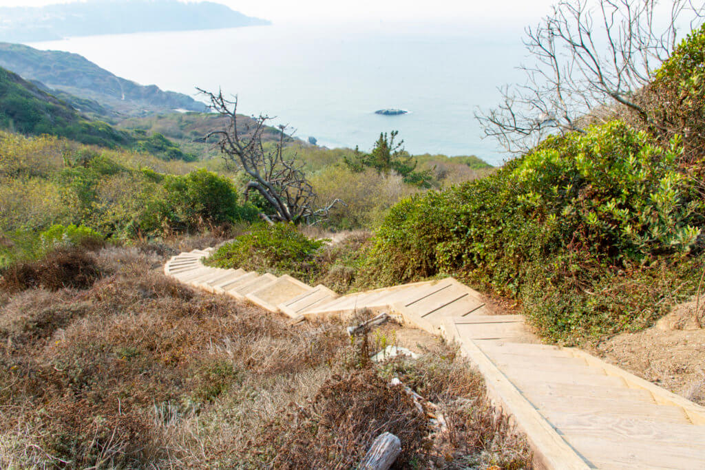 Hiking Down to Marshall's Beach