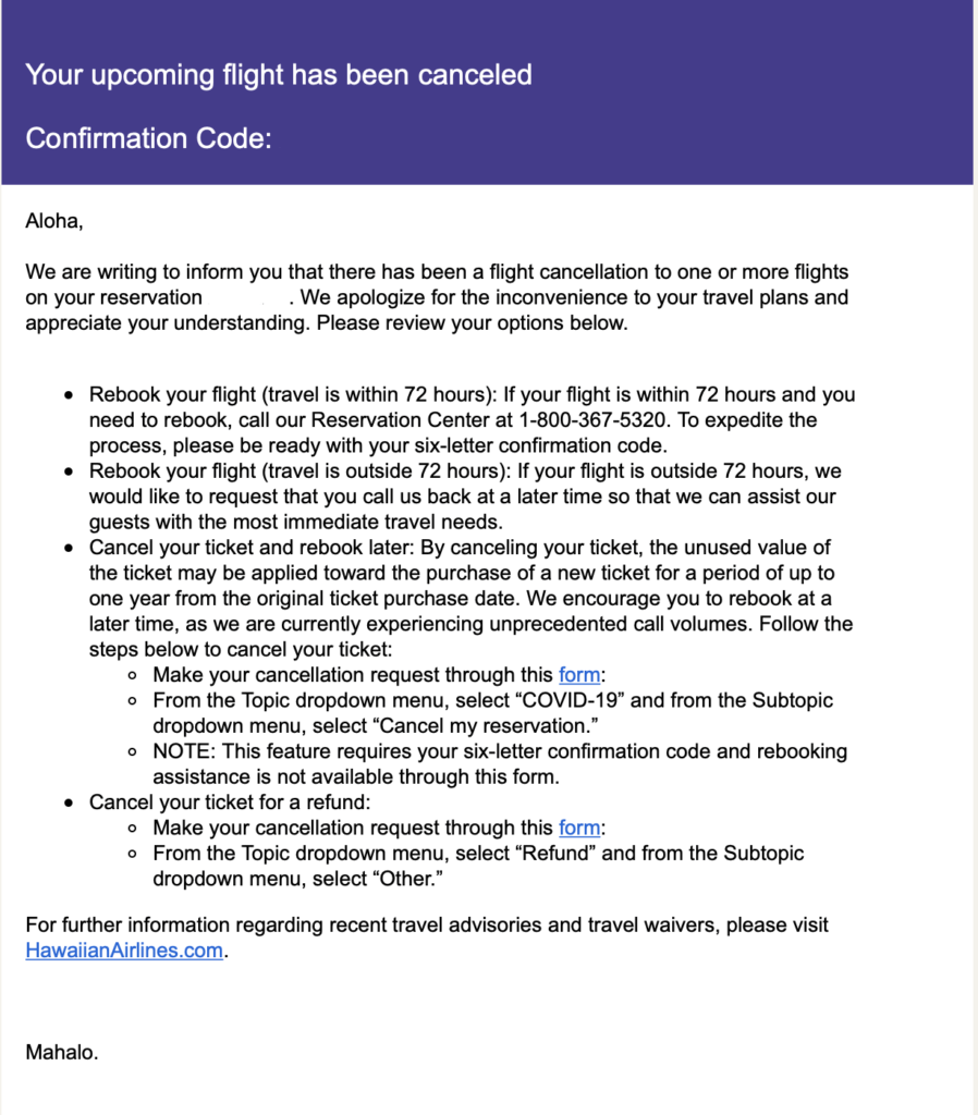 My Airline Pandemic Cancelation Experiences