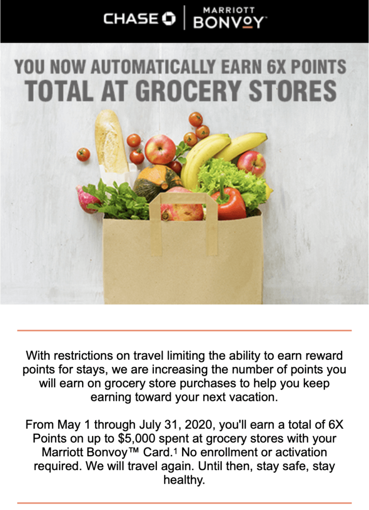 Earn 6x Marriott Points at Grocery Stores