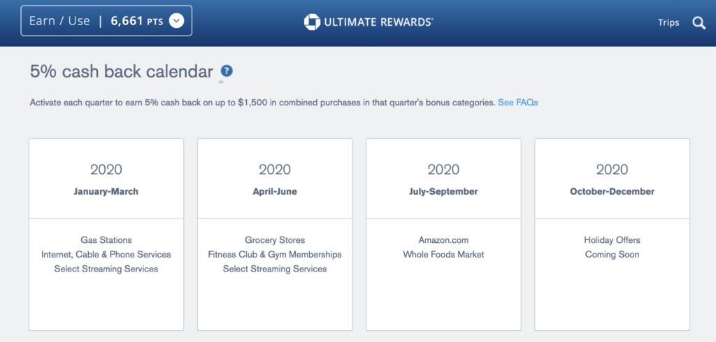 Chase Freedom Q3 2020 Bonus Categories