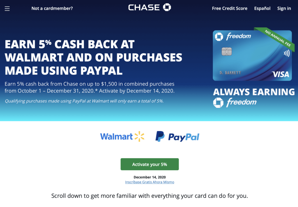Chase Freedom Q4 2020 Bonus Categories