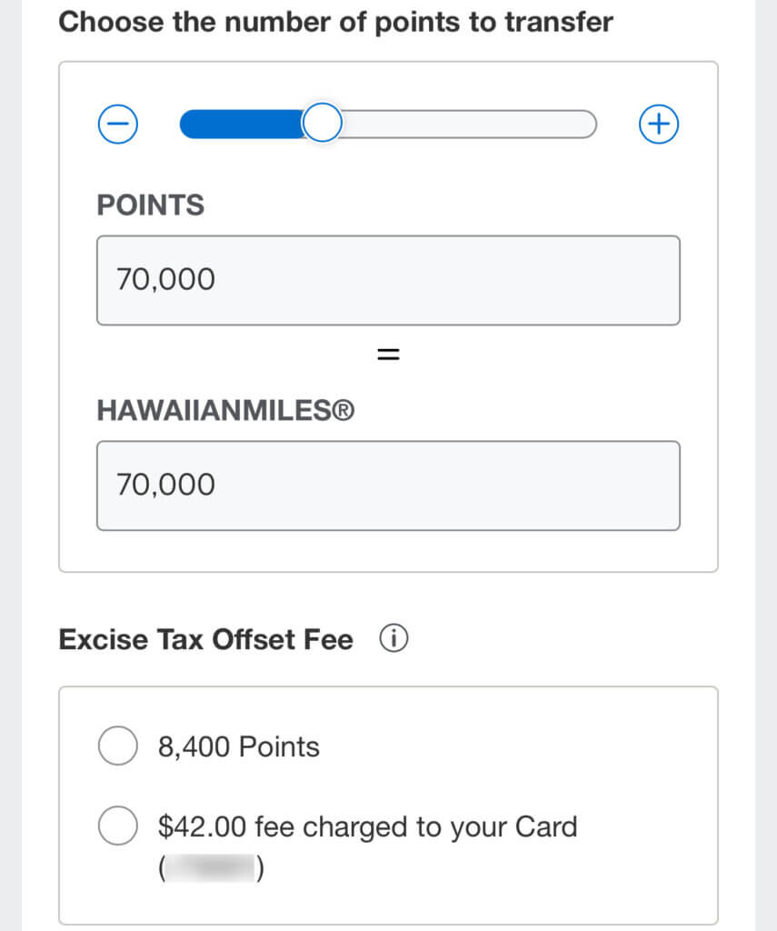 earn 70k HawaiianMiles via Amex transfer