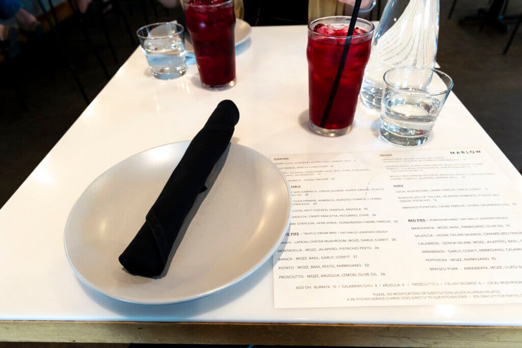Restaurant Marlow place setting