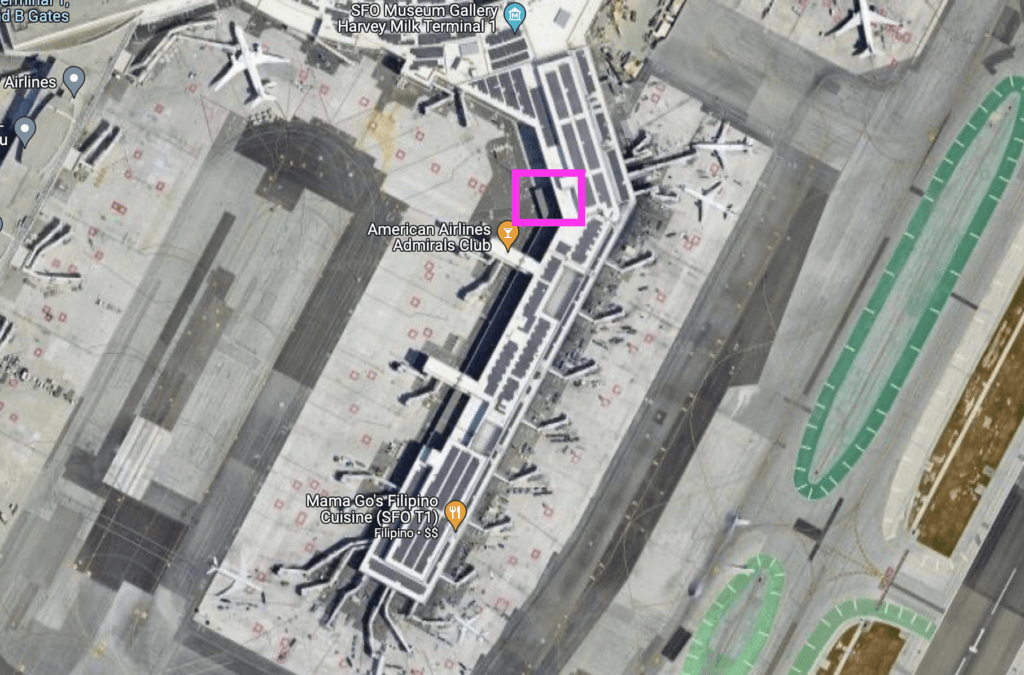 Alaska Lounge SFO Location Map