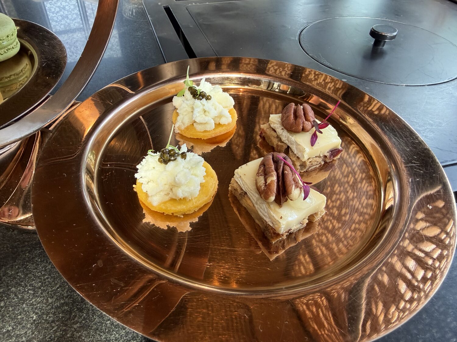 Canapés on copper.