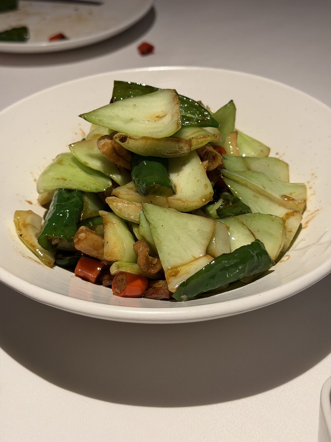 Cucumber and greens.