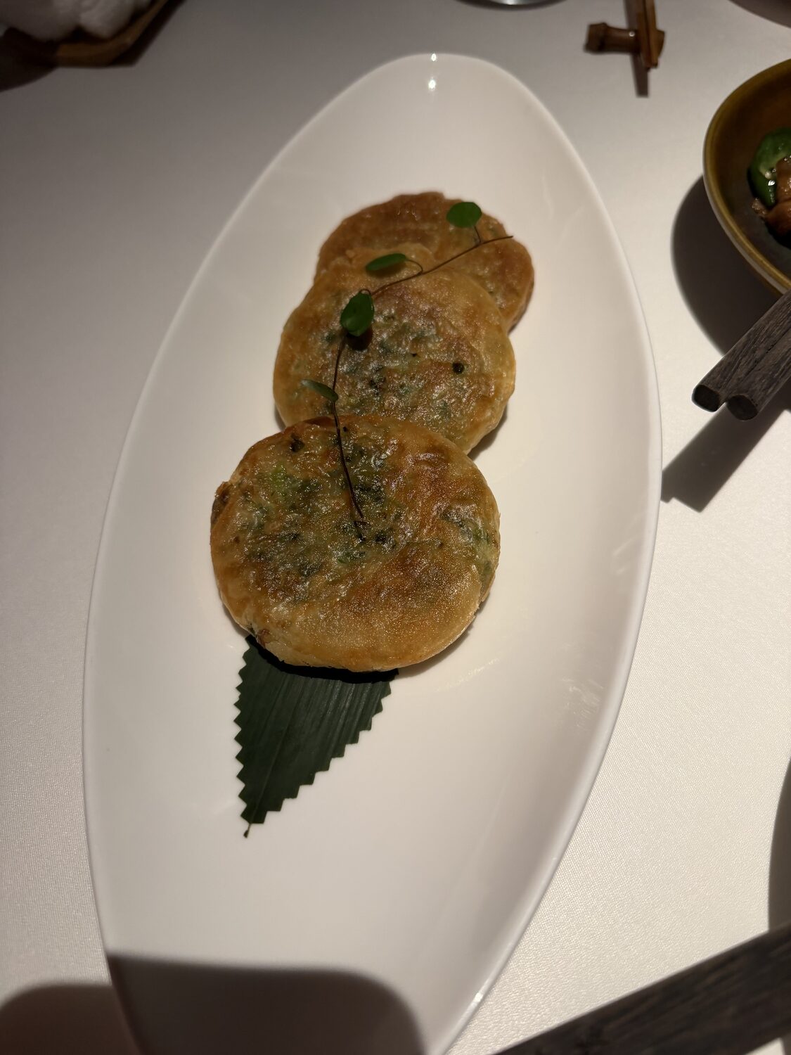 Scallion pancakes.