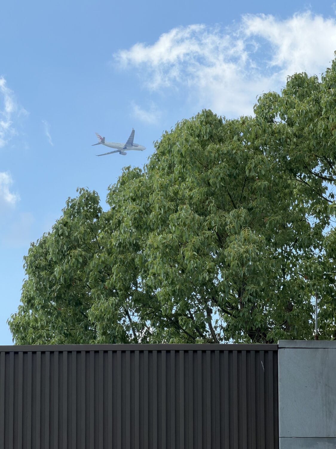Planes overhead. You're not far from the airport.