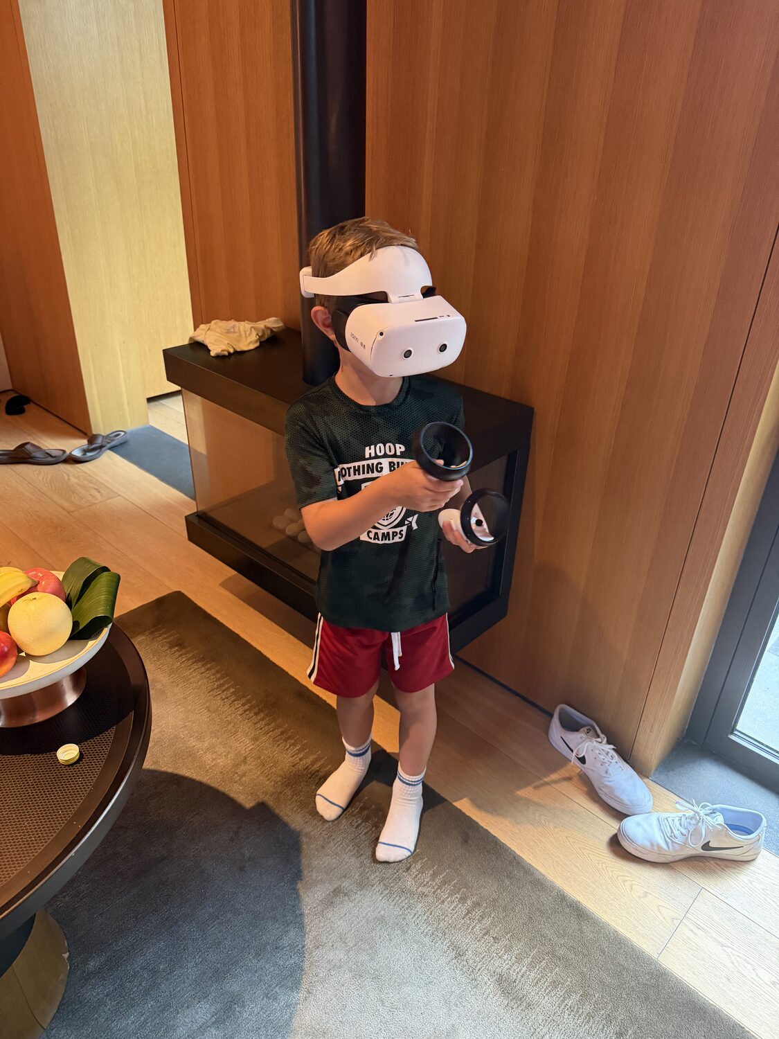 Half an hour of virtual reality, delivered to the room.